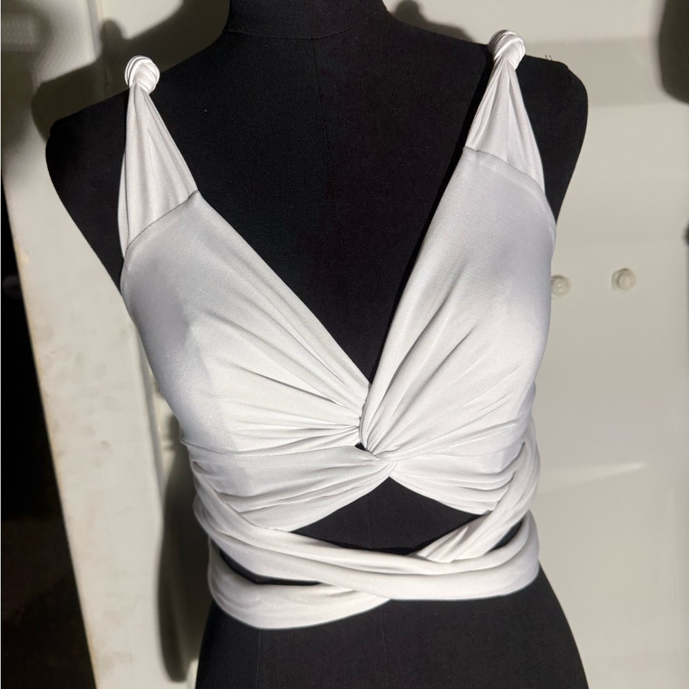 Lioness White Twist Front Tank Top